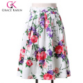 19 Colors ! Grace Karin Cheap Occident Short Retro Vintage Floral Print Cotton Skirt CL6294-3#